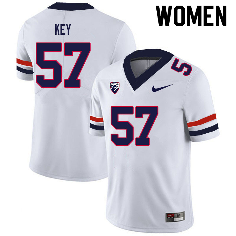Women #57 Shontrail Key Arizona Wildcats College Football Jerseys Sale-White